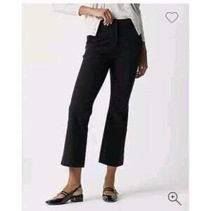 J.Crew Kelsey Pant Stretch Wide Flared Pants Cropped Black BG357 $98 Size 4 NWT